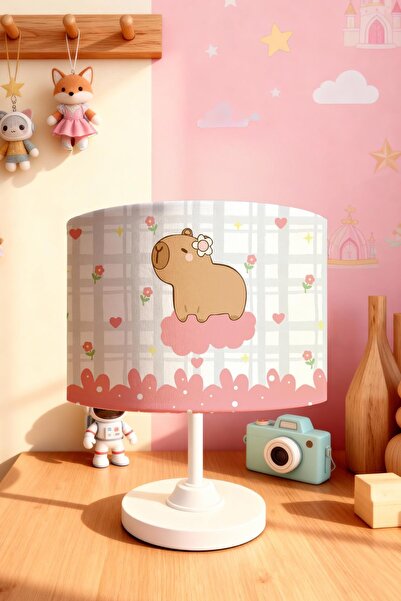 EVPANYA Pink Dreams Capybara Patterned Children's Room Lampshade