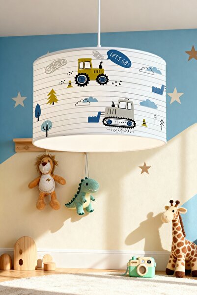 EVPANYA Minik Şantiye Ekibi Desenli Çocuk Odası Avize