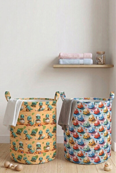 Paris Home 2 Patterned Children's Toy Baskets – Foldable Toy Storage Basket O...