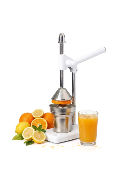 easyCTRL Manual Citrus Juicer, Crank Pressing System, Stainless Steel, 400ml ...