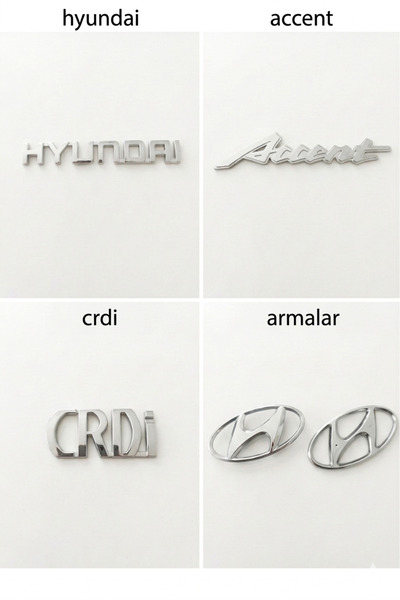 restinal Hyundai Accent Admire CRDI Bagaj Yazısı ve Ön Arka Arma Seti Ön 10x5...