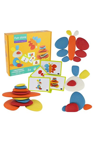 MATTELOT TOYS Εκπαιδευτικό παιχνίδι ισορροπίας με πέτρες ουράνιου τόξου, 36 τ...