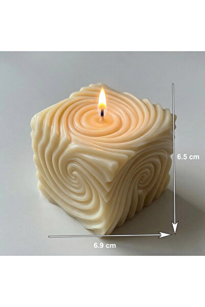 andela Kare Şeklinde Spiral Hatlı Silikon Mum Kalıbı