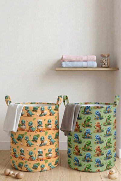 Paris Home 2 coșuri de jucării pentru copii cu modele – Organizator pliabil p...