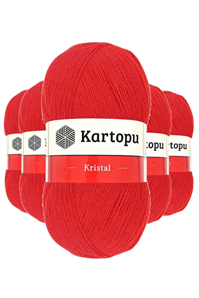 Kartopu 5 Pieces Crystal Double Layer Hand Knitted Fiber String Light Red K160