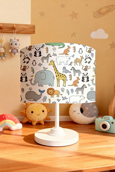 EVPANYA Animal Kingdom Patterned Children's Room Lampshade