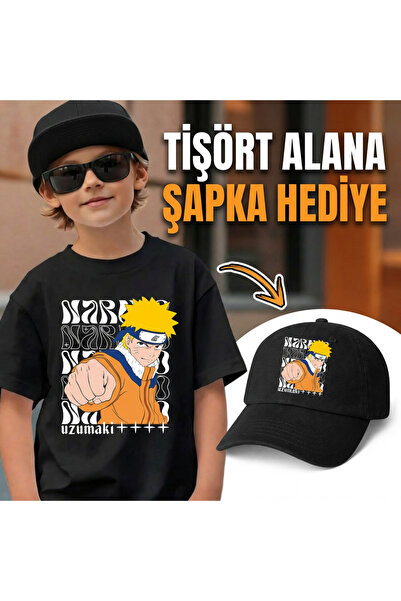 barsdepo Tricou imprimat NARUTO UZUMAKI – Set cu cadou PĂLĂRIE |   Calitate P...