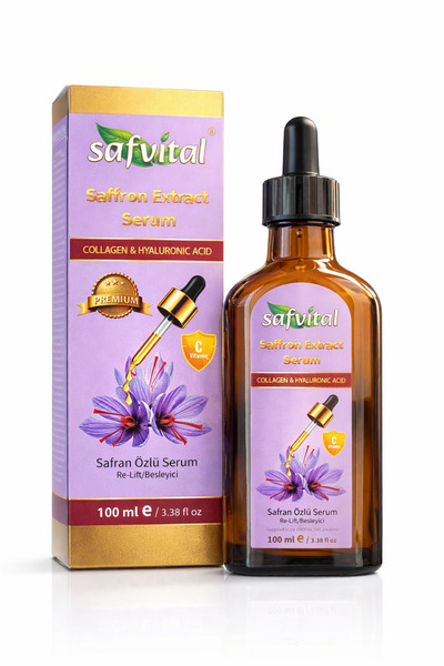 safvital سيروم بخلاصة الزعفران 100 مل كولاجين وحمض الهيالورونيك للعناية بالبش...