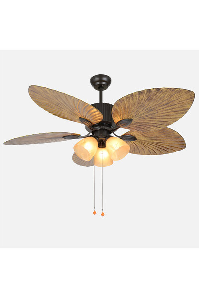 ENLIS Tavan Vantilatörü 60W 5 Kanat E27 Ampul Hariç 3 Hız Kahverengi 132cm