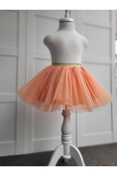 Handmade Kız Çocuk Şeftali Turuncu Rengi Tütü Etek