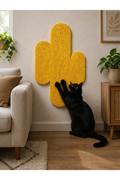 Naspar سجادة خدش للقطط مصنوعة من خيوط صفراء عضوية 100%، طبيعية ولا تتفتت، صدي...