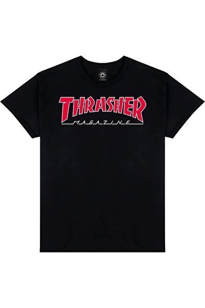 Thrasher Tricou negru conturat