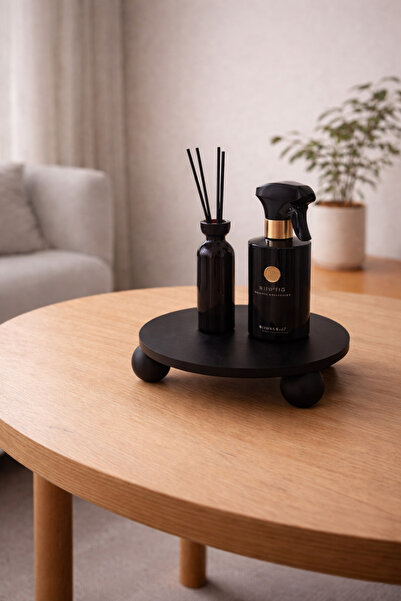 Baalaa Minimal Siyah Yuvarlak Dekoratif Stand | 3 Ayaklı Modern Sunum|3Dbaskı...