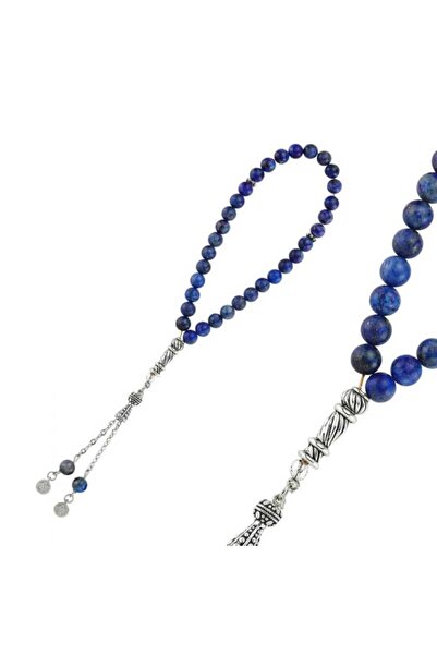 Inure Jewelry مسبحة صلاة من حجر اللازورد المعدني من الحجر الطبيعي