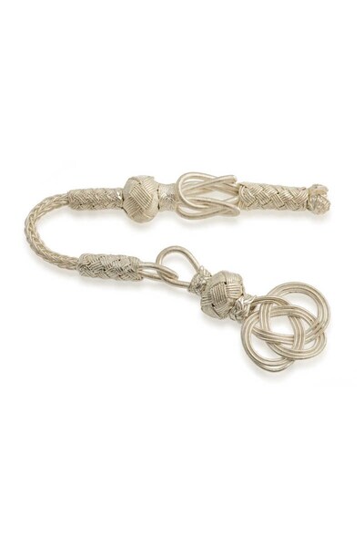 Inure Jewelry Ασημένια Τραπεζοντανή Πλεκτή Kazaz Τριαντάφυλλο Φούντα