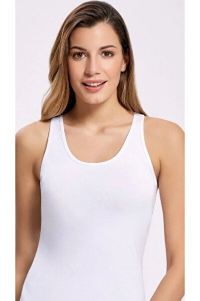 İlke Women's Cotton U-Neck Sportsman 6-Pack White Undershirts