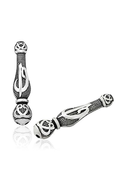 Inure Jewelry Rozariu cu puncte de argint brodat Elif Vav Motif İmamesi