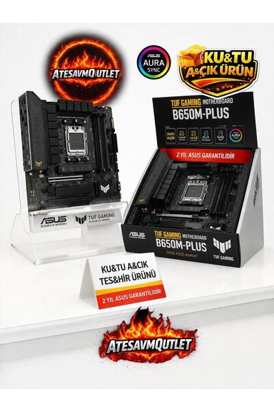 ASUS Tuf Gamıng B650M-Plus Amd B650 Am5 Ddr5 6400 Dp Hdmı 2X M2 Usb3.2 Aura R...
