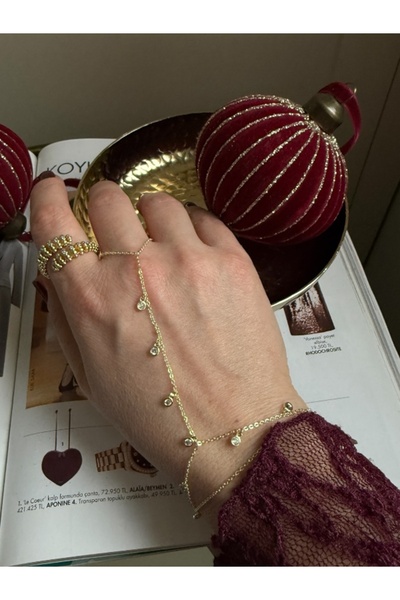 Finery by Nerrs Çift Dolama Sarkıt Taşlı Gold Şahmeran
