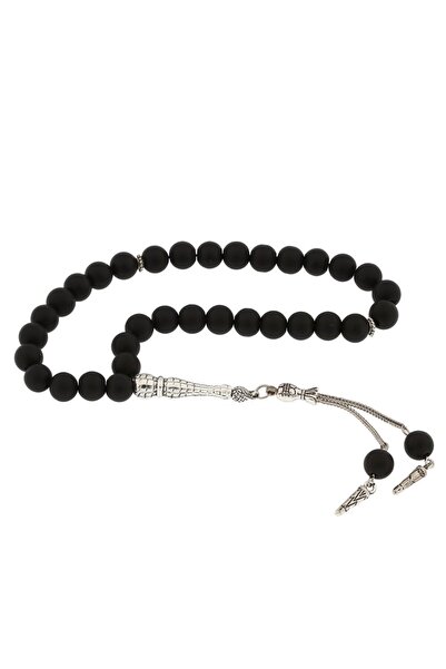 Inure Jewelry ​ سبحة حجر العقيق غير اللامع مع شرابة معدنية من الحجر الطبيعي