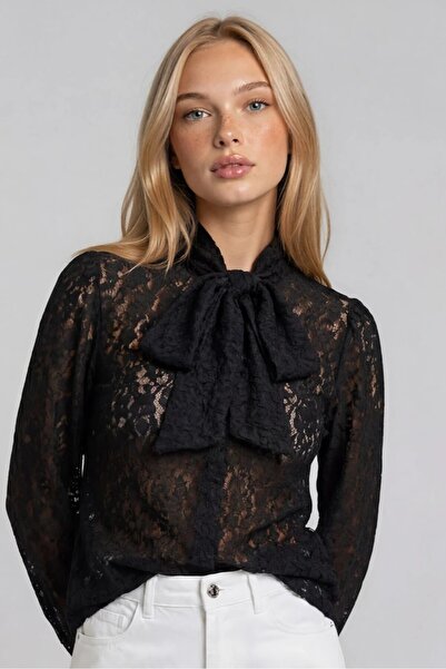 OLSAMODA Women's Princess Collar with Tie-Up Detail Flexible Premium Lace Fab...