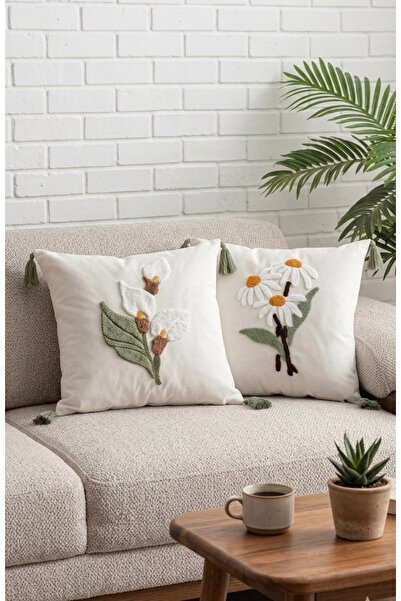 SWITA Home Design Double Combination Punch Embroidered Throw Pillow Cover (pa...