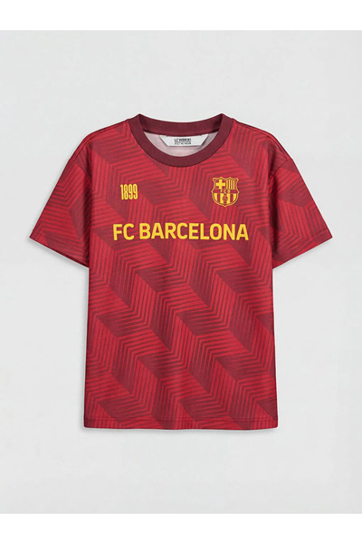 LC Waikiki LCW Kids Bordo Fc Barcelona Baskılı Erkek Çocuk Tişört
