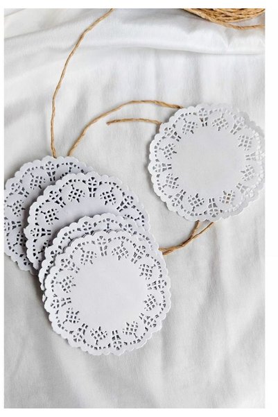 ÇELİKER Paper Lace Coasters 9 cm (500) Pieces Dole Tea Coasters, Coffee Saucers, Gift Packaging and Decoration