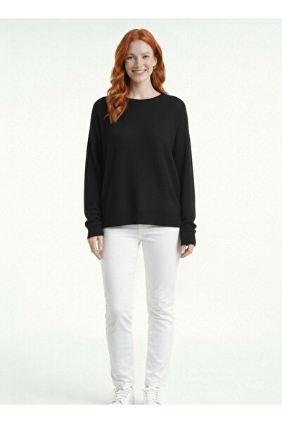 Neden Tekstil Γυναικεία Μαύρη Πλεκτή Μπλούζα με Άνετη Γραμμή
