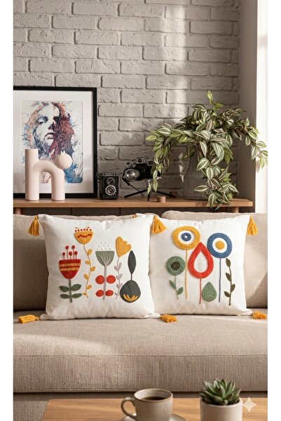 SWITA غطاء وسادة مطرز بتصميم منزلي مزدوج (مخلب)