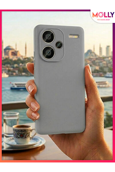 Molly Black Liquid Inside Velvet Matte Silicone Case for Redmi Note 13 Pro Plus