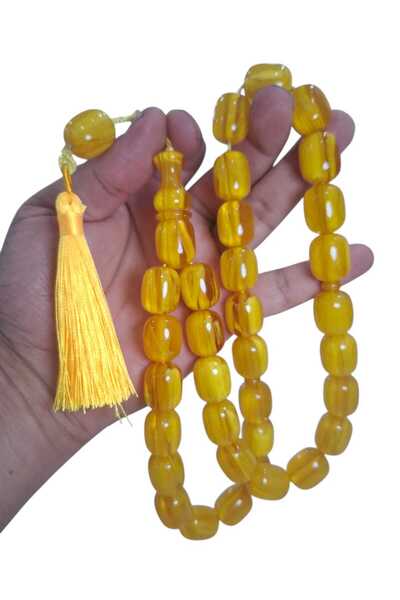 Cekke Tesbih Original Stick-Shaped Crimped Amber Vertical Vein 15*18 mm XXL L...