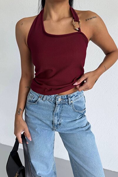 bb butik basic Buckle Detailed Blouse F2332