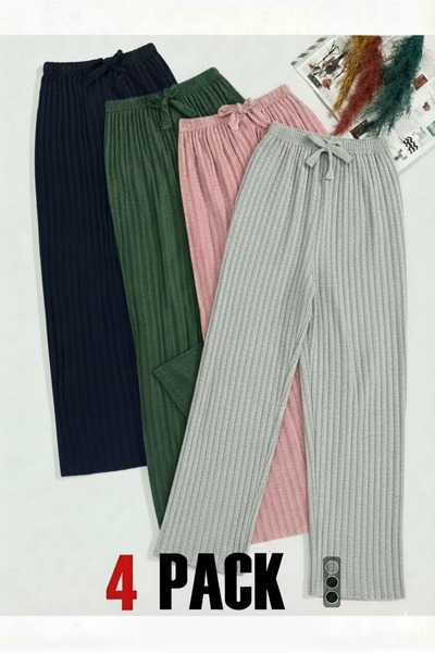 BY ARDELION 4-Piece Women's Lycra Comfortable Pants & Sweatpants, Casual Comf...