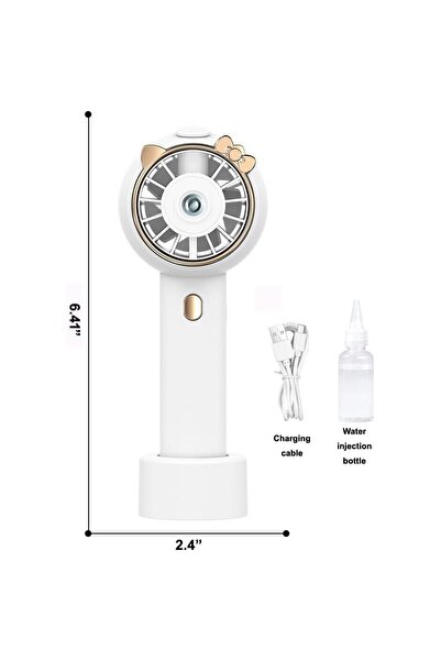 OEM Portable Fan with Water Spray, USB Rechargeable, 3 Speeds, Mini Handheld Fan