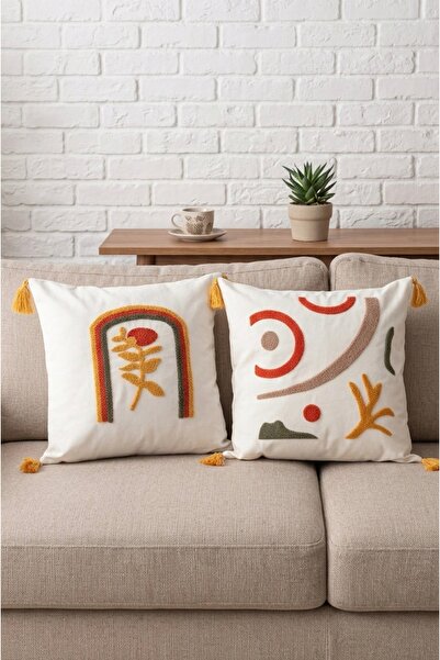 SWITA Home Design Double Combination Punch Embroidered Throw Pillow Cover (pa...