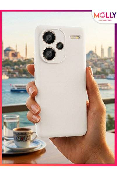 Molly White Liquid Inside Velvet Matte Silicone Case for Redmi Note 13 Pro Plus