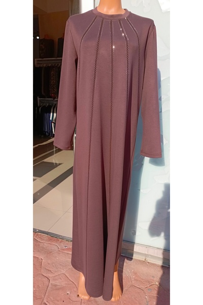 Butik Kadın Rahat Şık Klasik Taşlı Anne Elbisesi