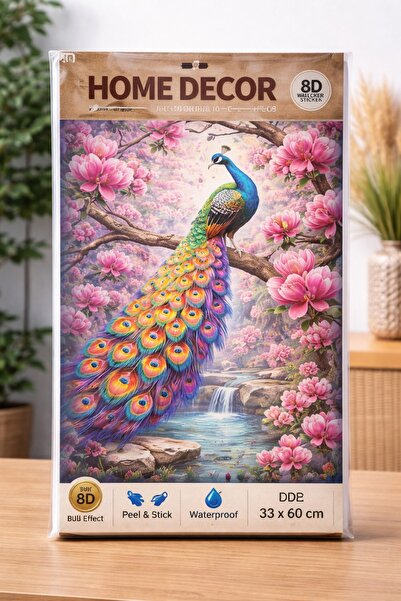 OEM 8D Decorative Wall Sticker with Peacock and Flowers, Elegant Home Decor -...