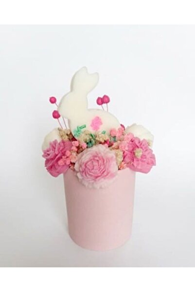 OEM Easter Handmade Arrangement: Preserved Natural Flowers and 7 Soy Wax Figu...