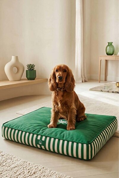 United Colors of Benetton BE-1434 Kedi & Köpek Yatağı YEŞİL ÇİZGİLİ 60 x 40 cm