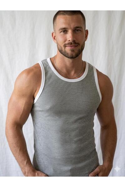 Riowela Men's Sports Singlet - Cotton Flexible Sports Cut White