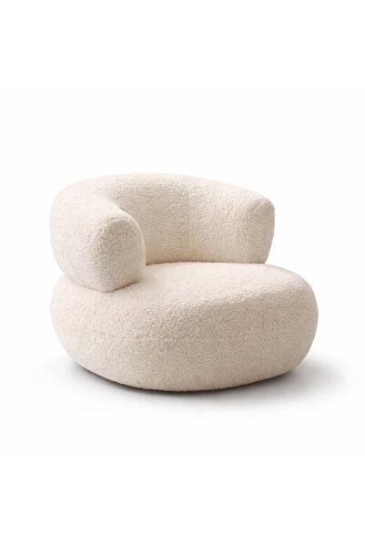 OEM U-shaped sofa armchair, modern round armchair made of sherpa material, 10...