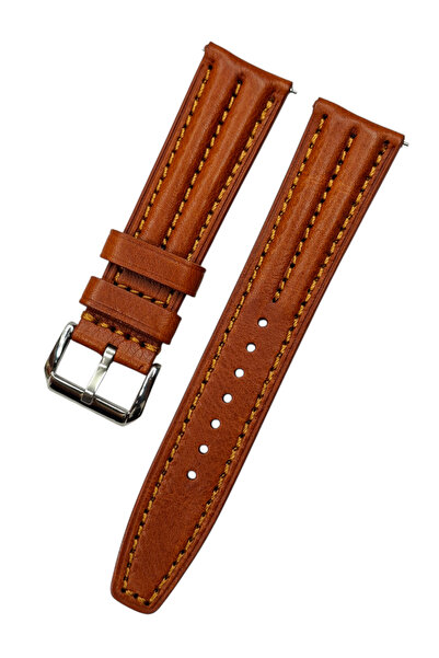Azzuro Marka 22mm Fitilli Taba Deri Saat Kordonu