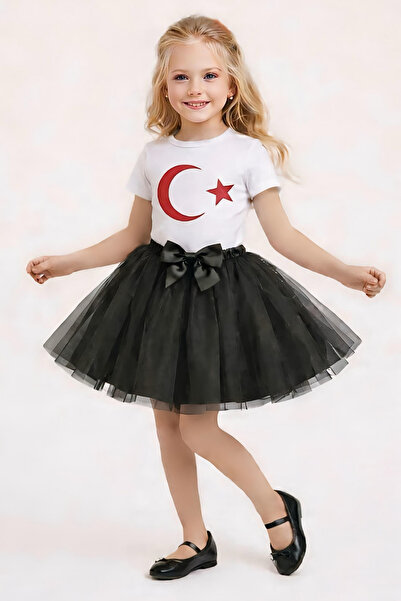 Ceylin Fashion طقم بناتي مكون من قطعتين: تي شيرت 23 أبريل مزين بنجمة القمر وت...