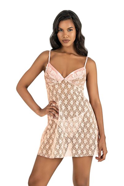 PRIMODA امرأة، سمك السلمون، ثوب نوم قصير من التول