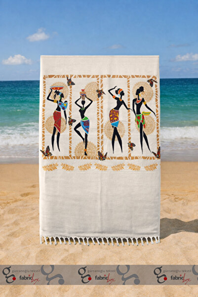 Fabric Box 100% Natural Bamboo Muslin Printed Peshtemal Bath Towel Turkish To...