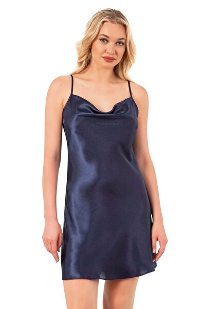 PRIMODA Women'S, Navy Blue, Short Degaje Nightgown