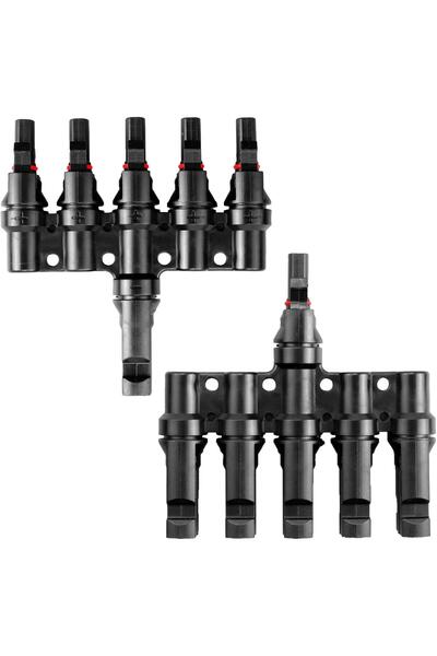 Onuvio Solar MC4 T-type 1-to-5 Splitter pair, 1500V DC 50A, IP68, 2.5 mm², 4 ...