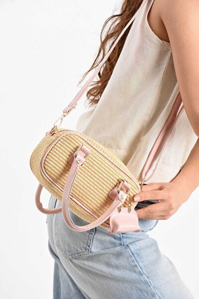 Butik Tacca Marisol Model Straw Hand and Shoulder Bag
